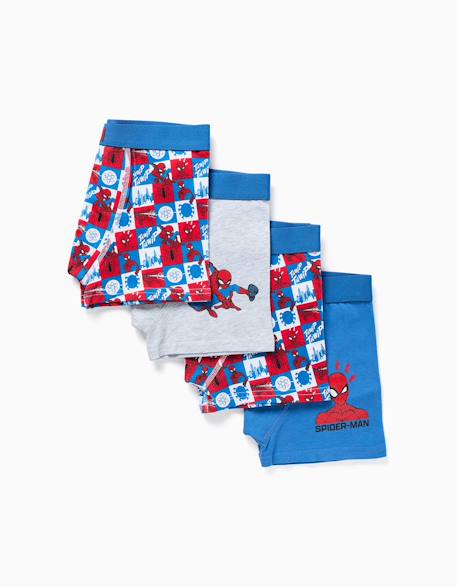 Garçon-Sous-vêtement-Slip, Boxer-Lot de 4 boxers en coton avec motifs spider-man