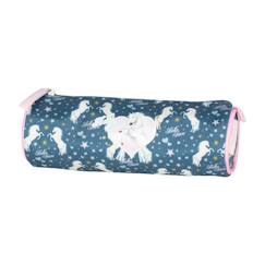 Jouet-Matériel scolaire-Trousse ronde textile motif chevaux bella sara