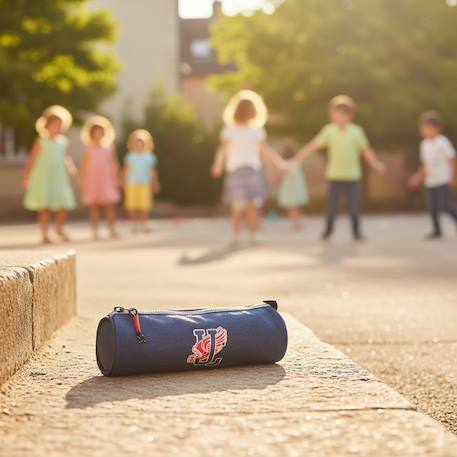 Trousse ronde textile effet denim Bleu marine 2 - vertbaudet enfant 