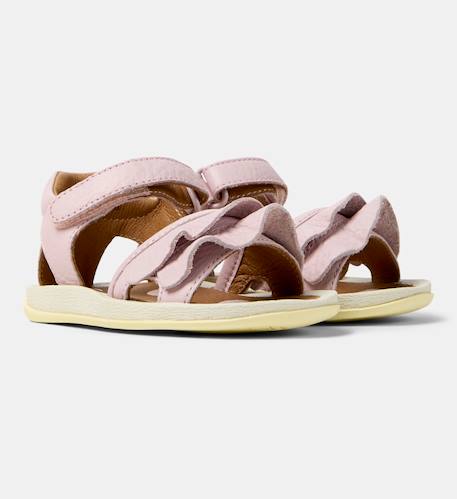 Sandales fille cuir BICHO FW TWINS Blanc naturel+Rose pastel 7 - vertbaudet enfant 