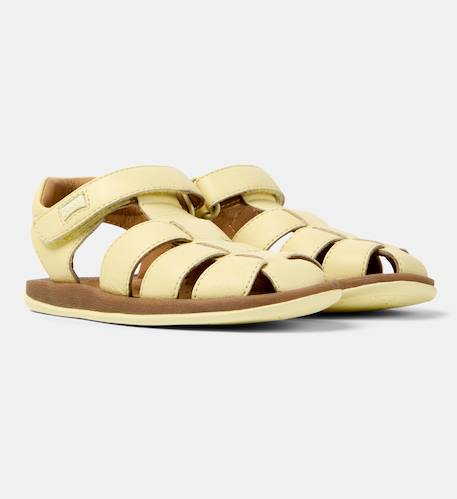 Sandales fille cuir BICHO Bleu marine+Jaune pastel+Marron moyen+Vert moyen 8 - vertbaudet enfant 
