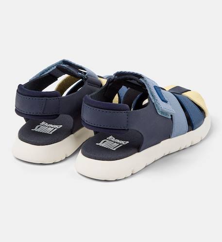 Sandales garçon cuir ORUGA Bleu jaune+Marine+Marron moyen+Noir 2 4 - vertbaudet enfant 