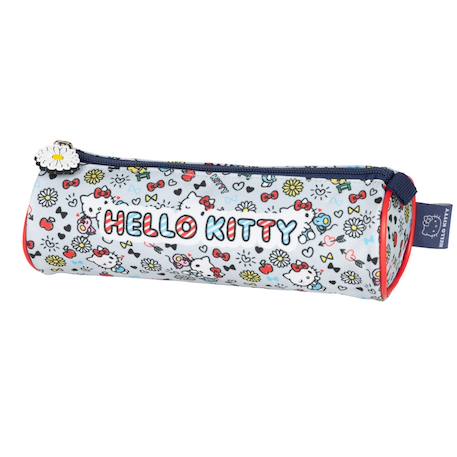 Trousse ronde hello kitty kiss – 22 cm avec zip et sangle Blanc / bleu / marine / blanc 1 - vertbaudet enfant 