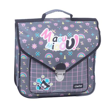 Cartable maternelle fille synthétique chacha 2 compartiments Gris 1 - vertbaudet enfant 
