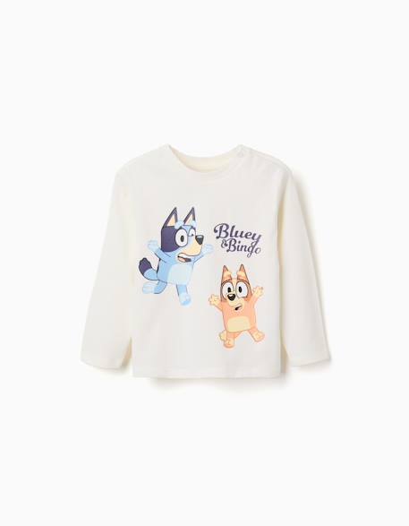 T-shirt en coton à manches longues et imprimé bluey Blanc 1 - vertbaudet enfant 