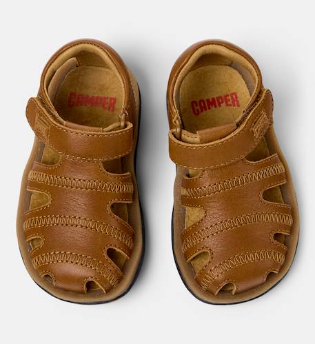 Sandales cuir BICHO Marron moyen 3 - vertbaudet enfant 
