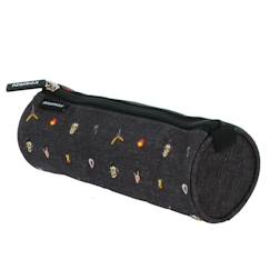 -Trousse ronde rock en tissu synthétique newmoji