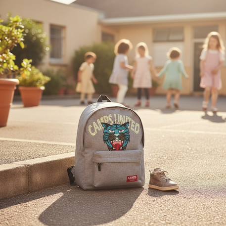 Sac à dos scolaire camps united tigre 42 cm à zip Gris 2 - vertbaudet enfant 