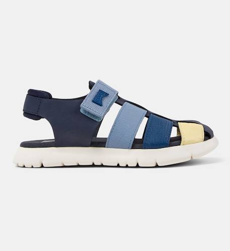 Sandales garçon cuir ORUGA Bleu jaune+Marine+Marron moyen+Noir 2 1 - vertbaudet enfant 
