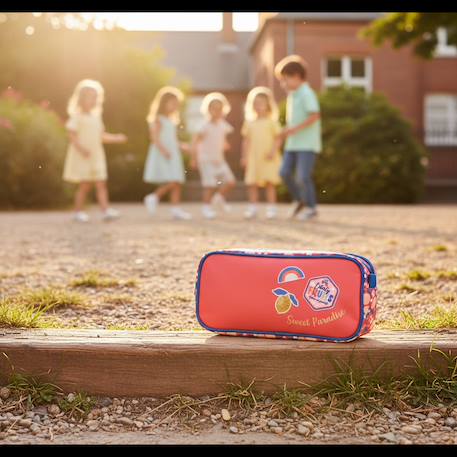 Trousse rectangle citron kip 22 cm à 2 compartiments kip Jaune 2 - vertbaudet enfant 