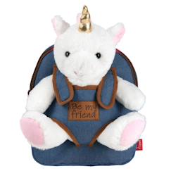 Sac à dos maternelle animal peluche 25 cm - réversible (licorne)  - vertbaudet enfant