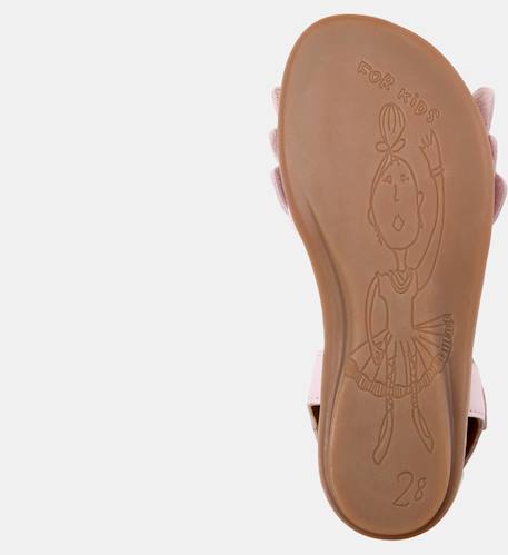 Sandales fille cuir RIGHT KIDS TWINS Blanc naturel+Rose pastel 10 - vertbaudet enfant 