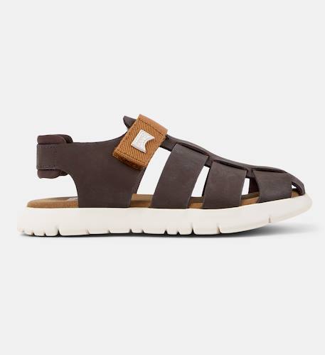 Sandales garçon cuir ORUGA Marron moyen 1 - vertbaudet enfant 