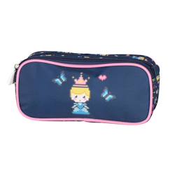 -Trousse rectangulaire polyester motif pixel-art gaming princess kip