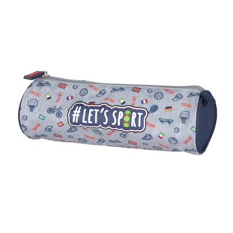 Garçon-Accessoires-Trousse cylindrique textile imprimée sports et drapeaux kip