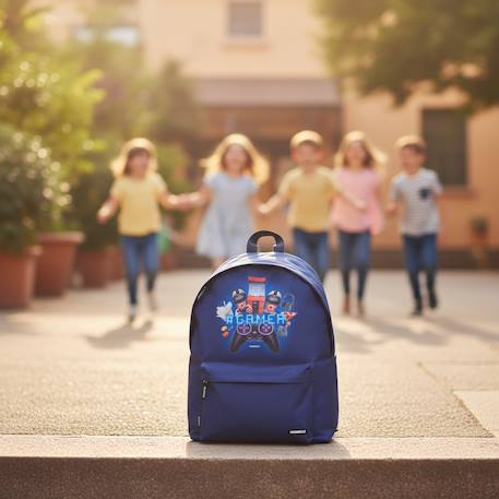 Sac à dos enfant gamer player newmoji 43 cm – 1 compartiment zippé Bleu 2 - vertbaudet enfant 
