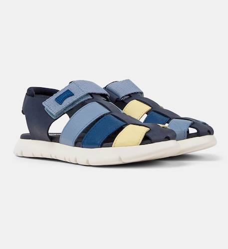 Sandales garçon cuir ORUGA Bleu jaune+Marine+Marron moyen+Noir 2 2 - vertbaudet enfant 
