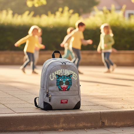 Sac à dos scolaire tigre camps united 42 cm - 2 compartiments Gris 2 - vertbaudet enfant 