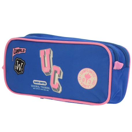Trousse rectangulaire 22 cm avec 2 compartiments zippés Rose 2 - vertbaudet enfant 