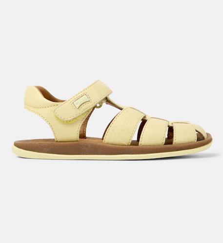 Sandales fille cuir BICHO Bleu marine+Jaune pastel+Marron moyen+Vert moyen 7 - vertbaudet enfant 