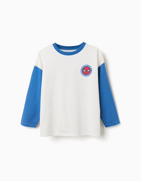 T-shirt en coton à manches longues et imprimés spider-man Blanc 1 - vertbaudet enfant 