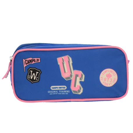 Trousse rectangulaire 22 cm avec 2 compartiments zippés Rose 1 - vertbaudet enfant 