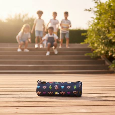Trousse ronde newmoji boy 22 cm koala zippée avec anse Noir / bleu / marine / noir 2 - vertbaudet enfant 