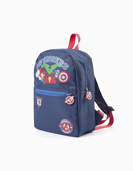 Sac à dos avec imprimés et patchs avengers Bleu foncé 2 - vertbaudet enfant 