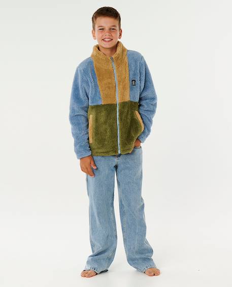 Polaire block party enfant Denim délavé 4 - vertbaudet enfant 