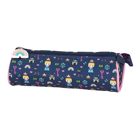 Trousse ronde toile synthétique imprimée gaming princesse kip Bleu marine 1 - vertbaudet enfant 