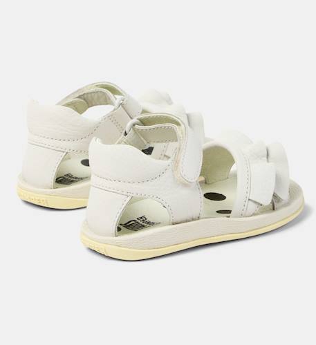 Sandales fille cuir BICHO FW TWINS Blanc naturel+Rose pastel 4 - vertbaudet enfant 