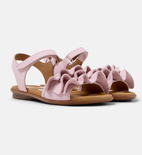 Sandales fille cuir RIGHT KIDS TWINS Blanc naturel+Rose pastel 7 - vertbaudet enfant 