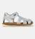 Sandales fille cuir BICHO Gris moyen+Rose pastel 1 - vertbaudet enfant 