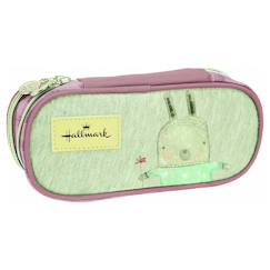 -Trousse scolaire 2 compartiments hallmark lapin 22 cm