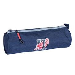 Jouet-Matériel scolaire-Trousse ronde textile effet denim