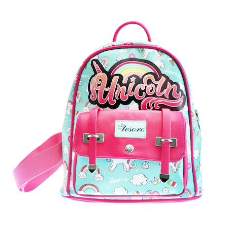 Fille-Sac à dos mini licorne 25 cm à détails fuchsia