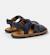 Sandales fille cuir BICHO Bleu marine+Vert moyen 4 - vertbaudet enfant 