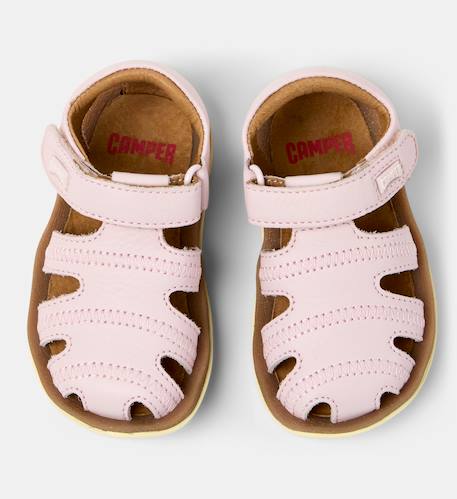 Sandales fille cuir BICHO Gris moyen+Rose pastel 8 - vertbaudet enfant 