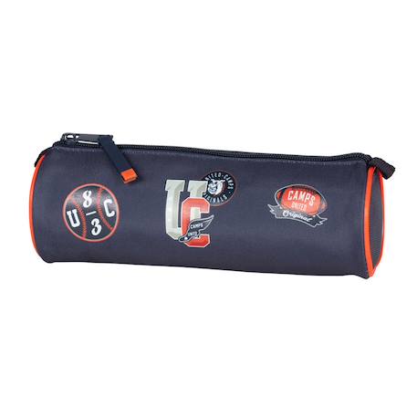 Trousse cylindre 22 cm lotus – fermeture zippée Bleu / gris / anthracite / bleu 1 - vertbaudet enfant 