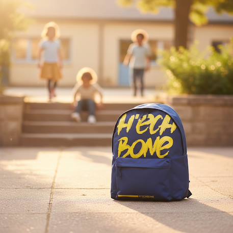 Sac à dos enfant cmp hechbone signature 40 cm poche zippée Bleu / jaune / bleu 2 - vertbaudet enfant 