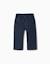 Pantalon ajusté en sergé avec cordon de serrage Beige clair+Bleu foncé 4 - vertbaudet enfant 