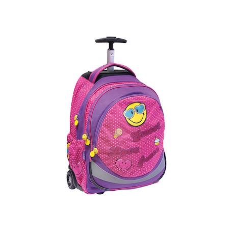 Garçon-Accessoires-Sac à dos à roulettes 2 roues smiley world 45 cm – poignée télescopique