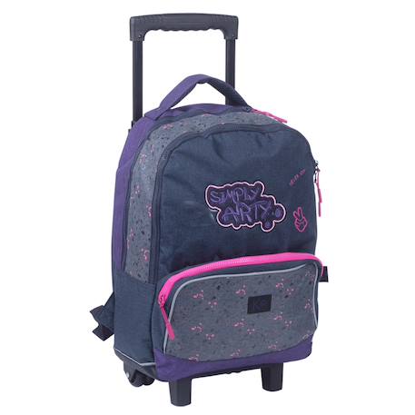 Fille-Accessoires-Fourniture scolaire-Cartable-Sac à dos à roulettes - 2 compartiments graffiti