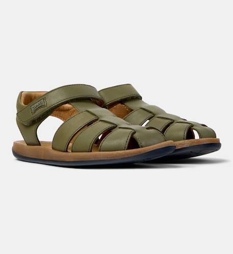 Sandales fille cuir BICHO Bleu marine+Vert moyen 8 - vertbaudet enfant 