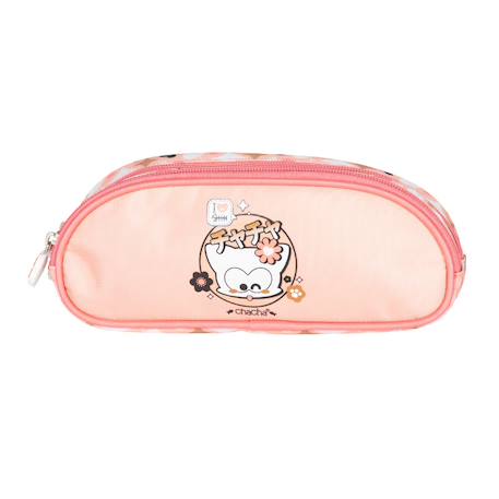 Trousse chacha haricot double-zip tissu imprimé Blanc / rose / clair 1 - vertbaudet enfant 