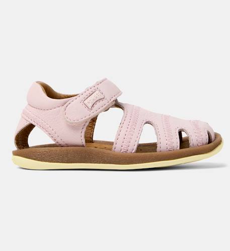 Sandales fille cuir BICHO Gris moyen+Rose pastel 6 - vertbaudet enfant 