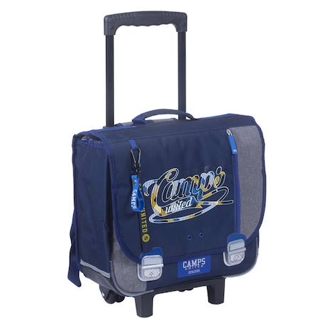 Cartable à roulettes camps fancy 38 cm – 2 compartiments Bleu / bleu / marine / gris 1 - vertbaudet enfant 