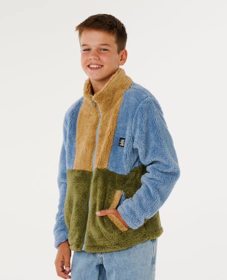 Polaire block party enfant Denim délavé 2 - vertbaudet enfant 