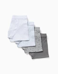 Lot de 4 boxers en coton unis/imprimés  - vertbaudet enfant