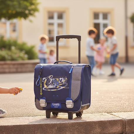 Cartable à roulettes camps fancy 38 cm – 2 compartiments Bleu / bleu / marine / gris 2 - vertbaudet enfant 